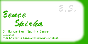 bence spirka business card